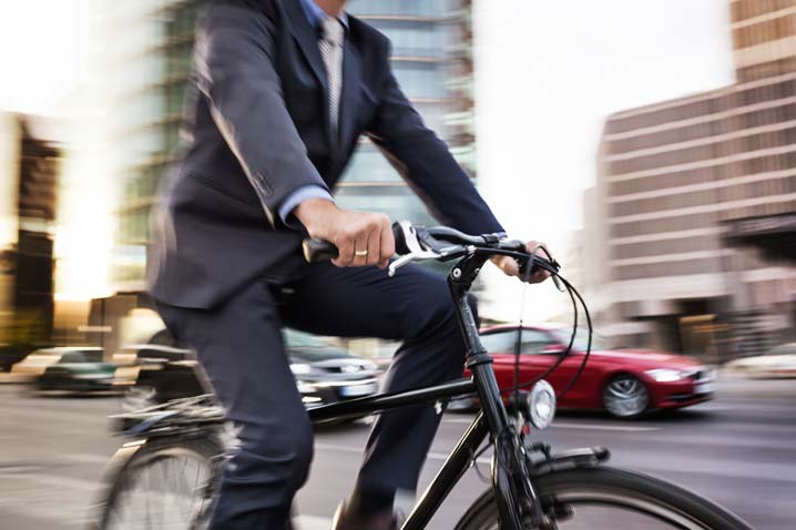 man in suit o bicycle